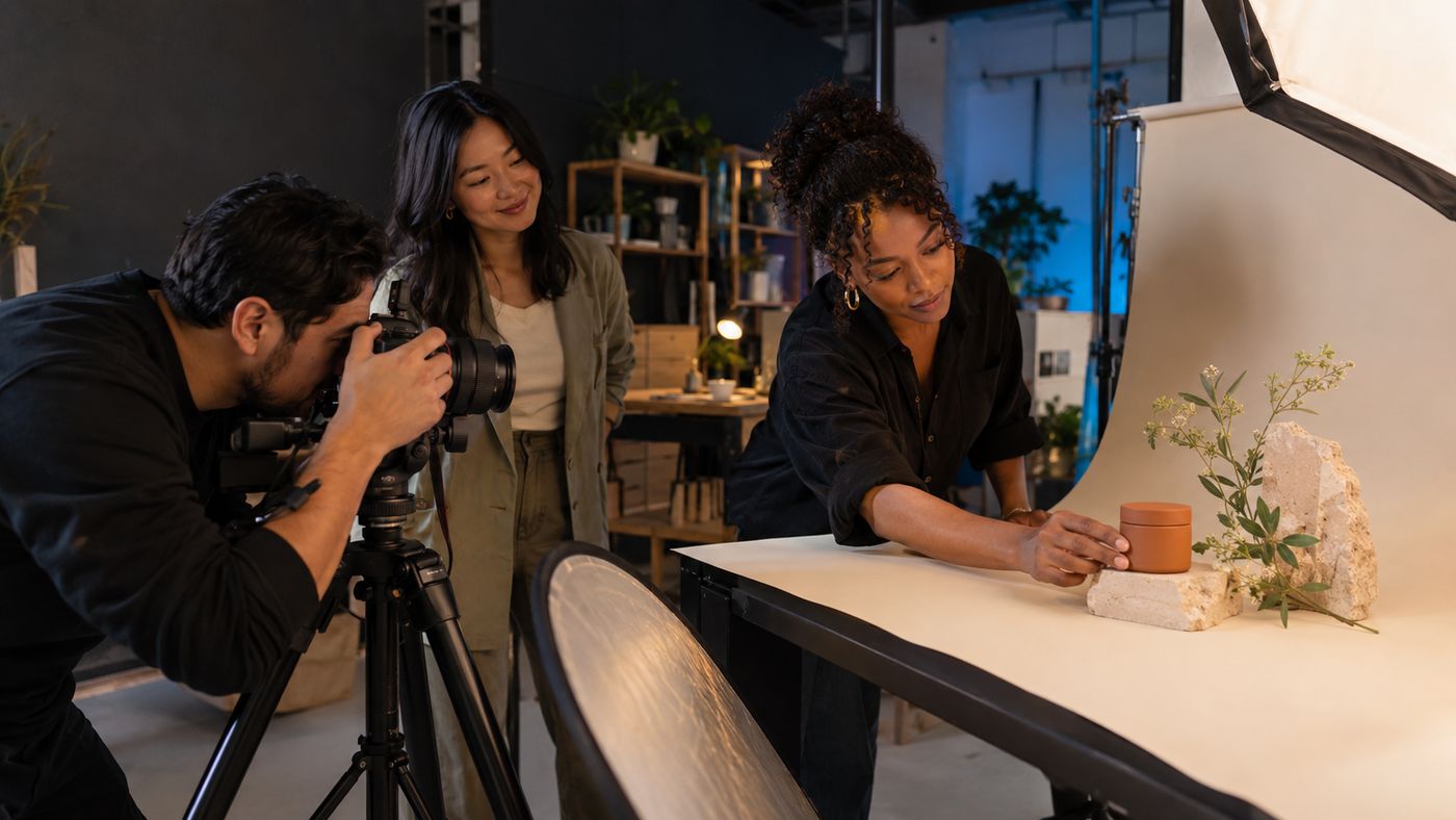 A product photography session in the studio